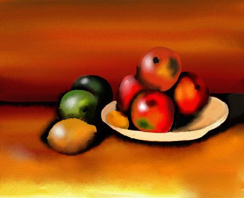 oil painting painted fruit