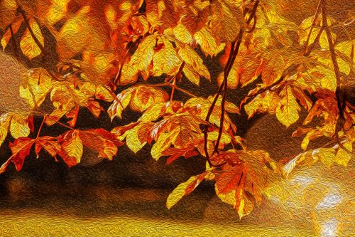 Oil Painting Autumn Leaves