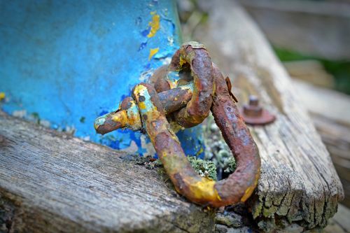 old rusted shackles