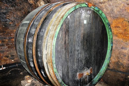 old wine barrel wooden barrels
