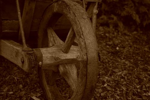 old peat wheelbarrow