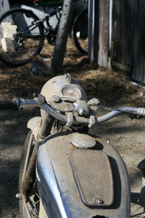 old scrap motorcycle
