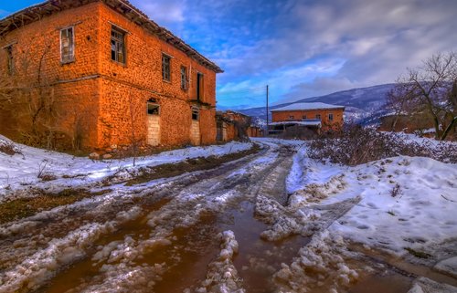 old  village  winter