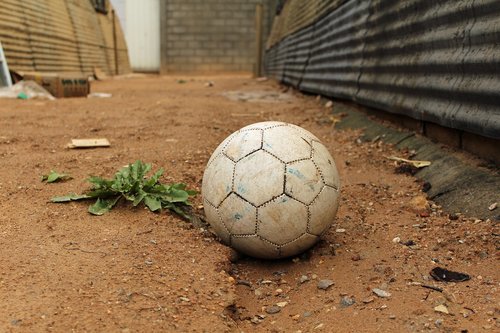 old  soccer  ball