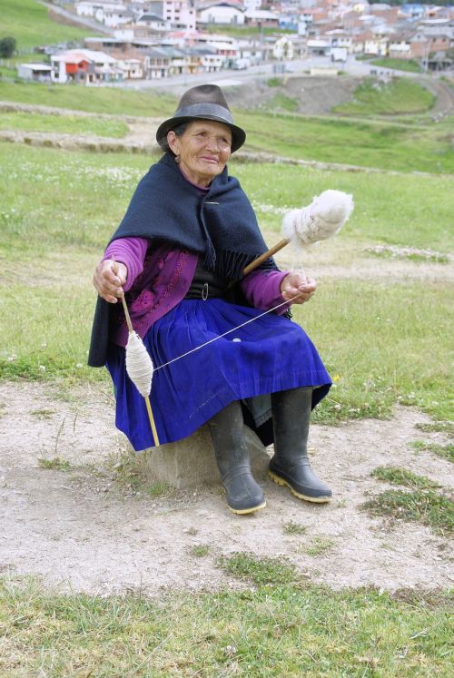 old woman spinner