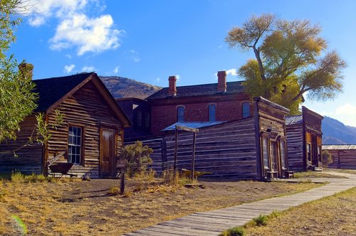 old bannack shops and hotel  ghost  town