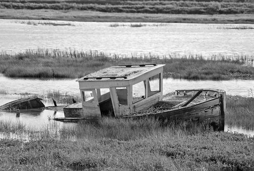 old boat  sea  seascape