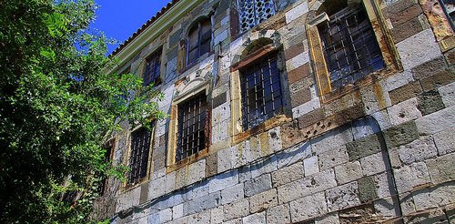 old building  façades  the window