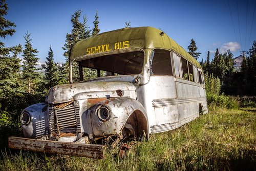 old bus  weathered  nostalgia