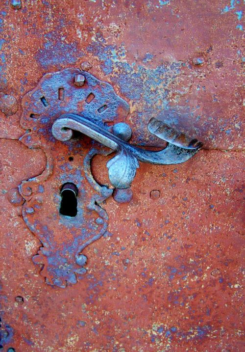 old door handle metal works ancient mood