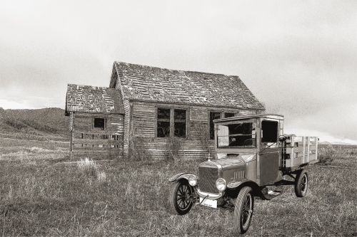 old farm house ford t truck