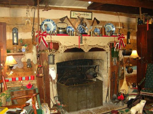 Old Fashioned Cabin Fireplace