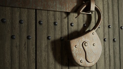 old gate  door  padlock