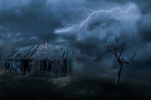 old house leave dark clouds
