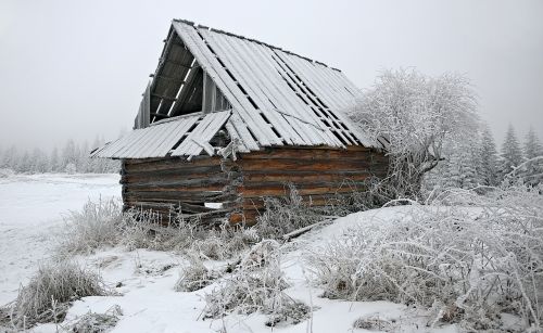 old house winter crash