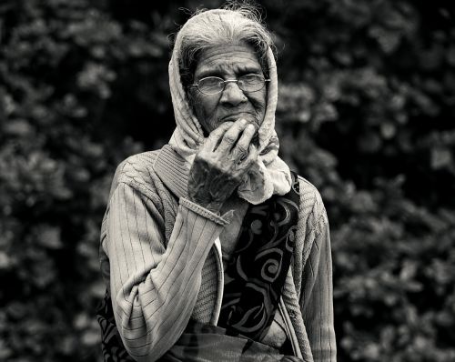 old lady black and white monochrome