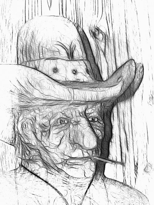 old man cowboy art