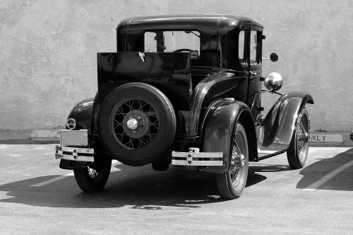 old model t-ford black white