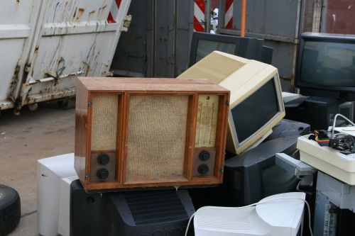 old radio scrap e waste