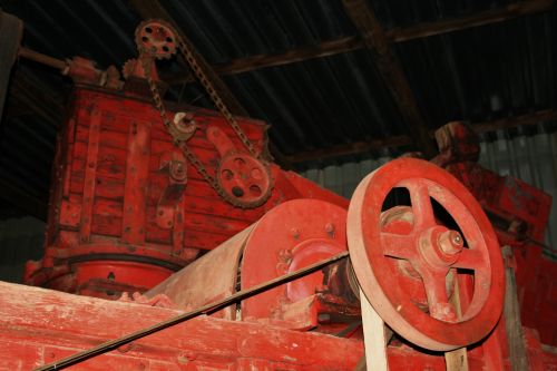 Old, Red Maize Thresher