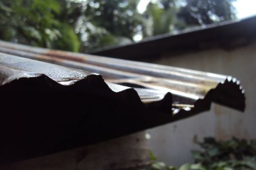 old roof sheet wet rainy