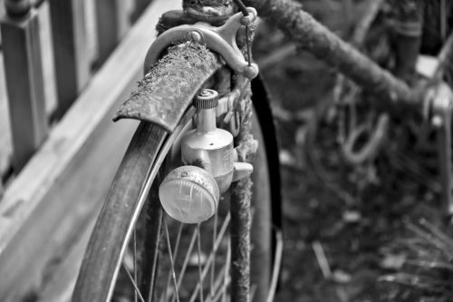 Old Rusty Bicycle BW