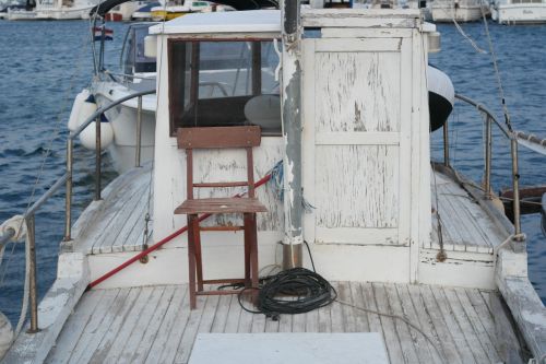 old ship chair sea