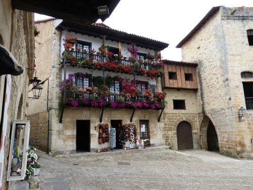 old town balcony flowers