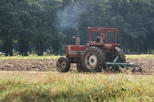 old tractor  teams  farm