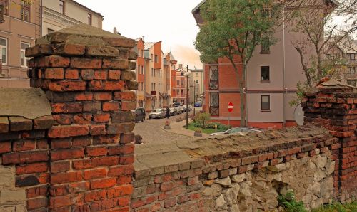 old wall the old town view