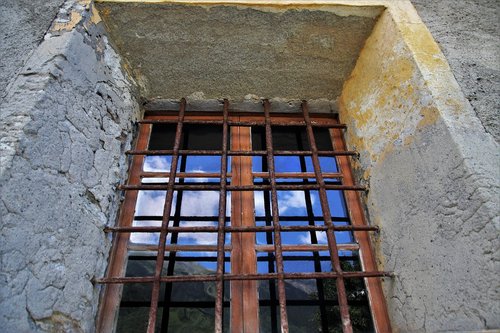 old window  window sill  grating
