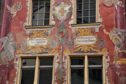 old windows  frescoes  painted