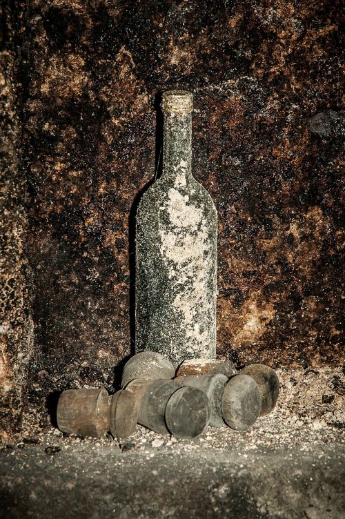 old wine bottle cellar bottle