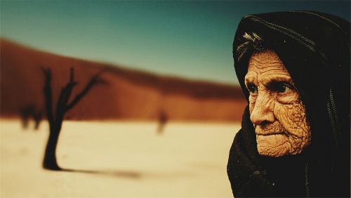 old woman desert old age