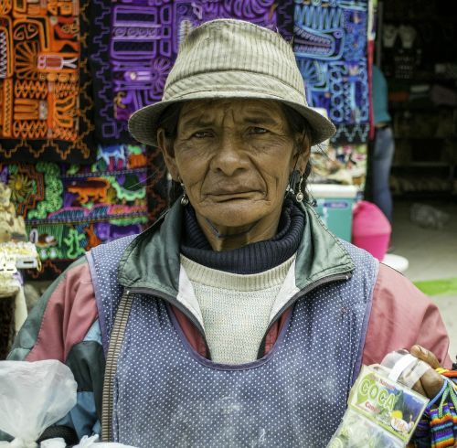 old woman street vendor trinkets
