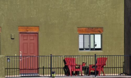 Olive Green And Red Patio