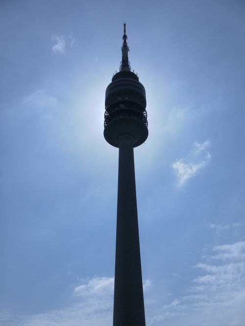 olympia tower munich blue sky