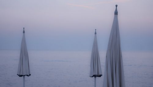 Closed Beach Umbrellas