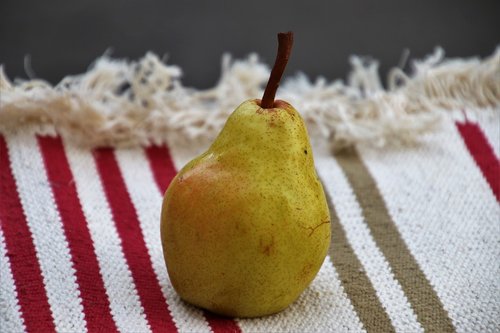 on the table  fruit  pear