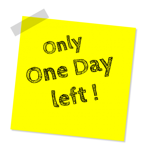one day left note day