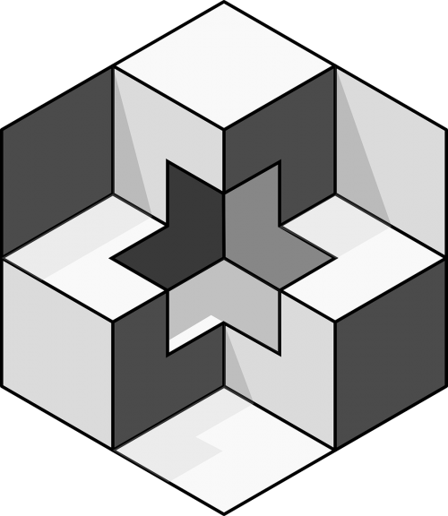 optical illusion 3d cubes