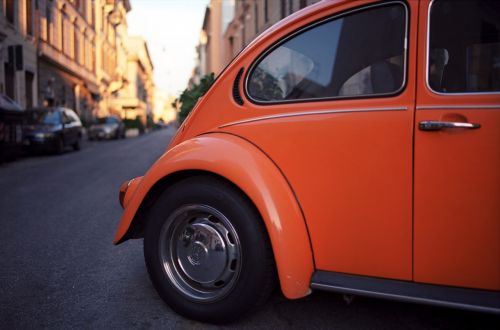 orange car auto