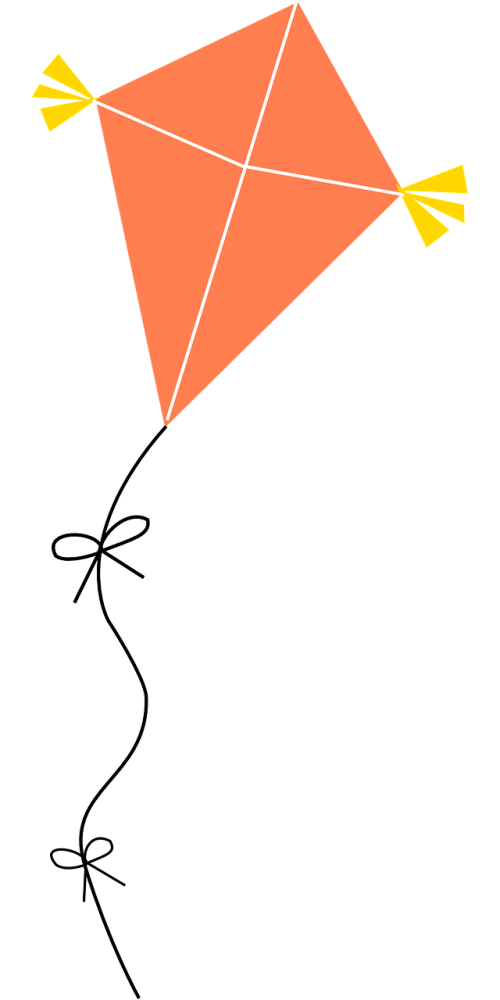 orange kite flying