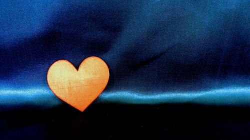 orange heart love