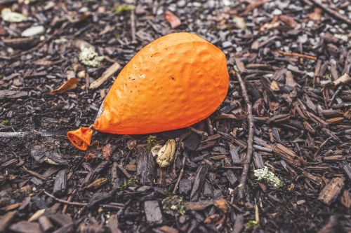 orange balloon deflated
