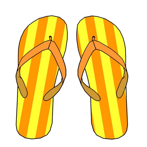 Orange &amp; Yellow Stripe Flip Flops