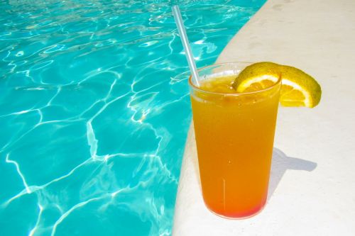 Orange Drink At The Pool