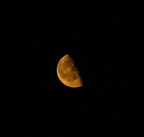 orange moon craters night