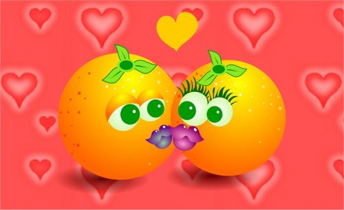 oranges kiss kissing