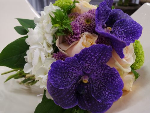 orchid bouquet blue